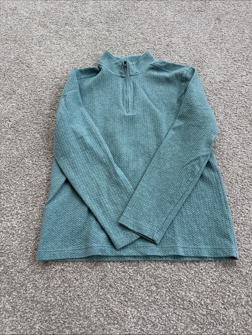 Apt. 9 Men's Teal Half-Zip Textured Pullover Sweater